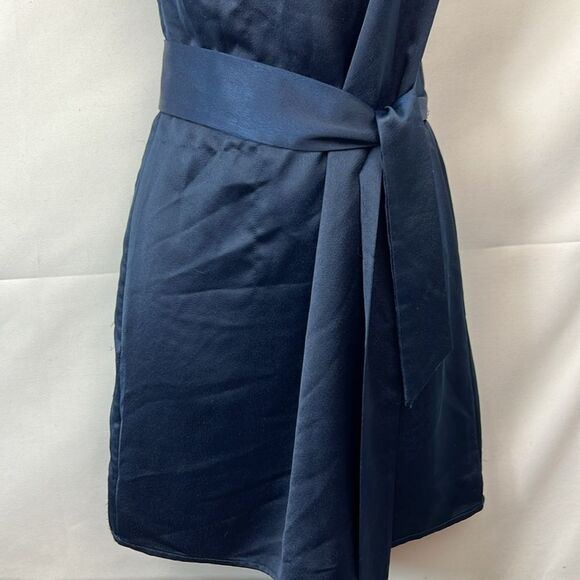 Marissa Webb collective one shoulder tie dress Flaws size 0 Navy Blue - Picture 7 of 12